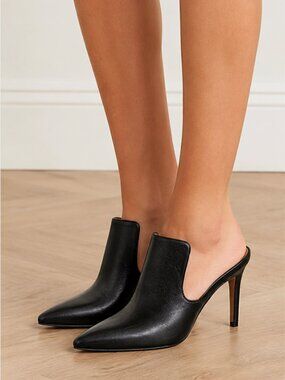 Black Suede Studio | 39 | Black Pointed Toe stiletto Mules